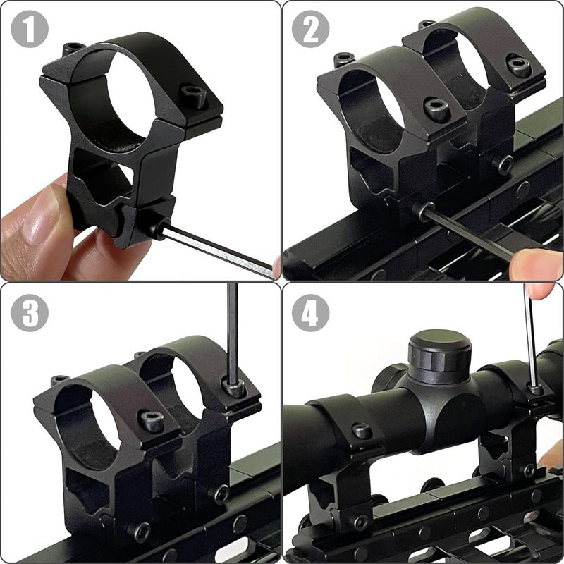 UUQ High Profile 1-Inch Scope Mount Rings, 2-Pack for for Dovetail and Picatinny Rails - Image 5